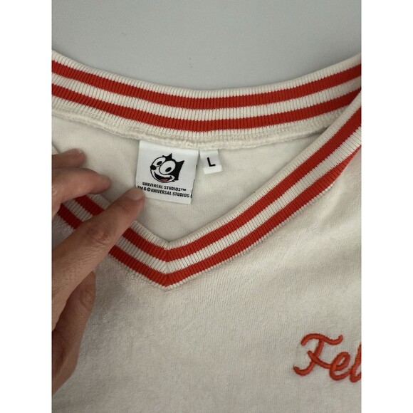 Vintage Felix The Cat Universal Studios Vest Large White Red Womens Embroidered - Picture 7 of 9